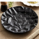 Assiettes creuses céramique texture ondulée style artisanal