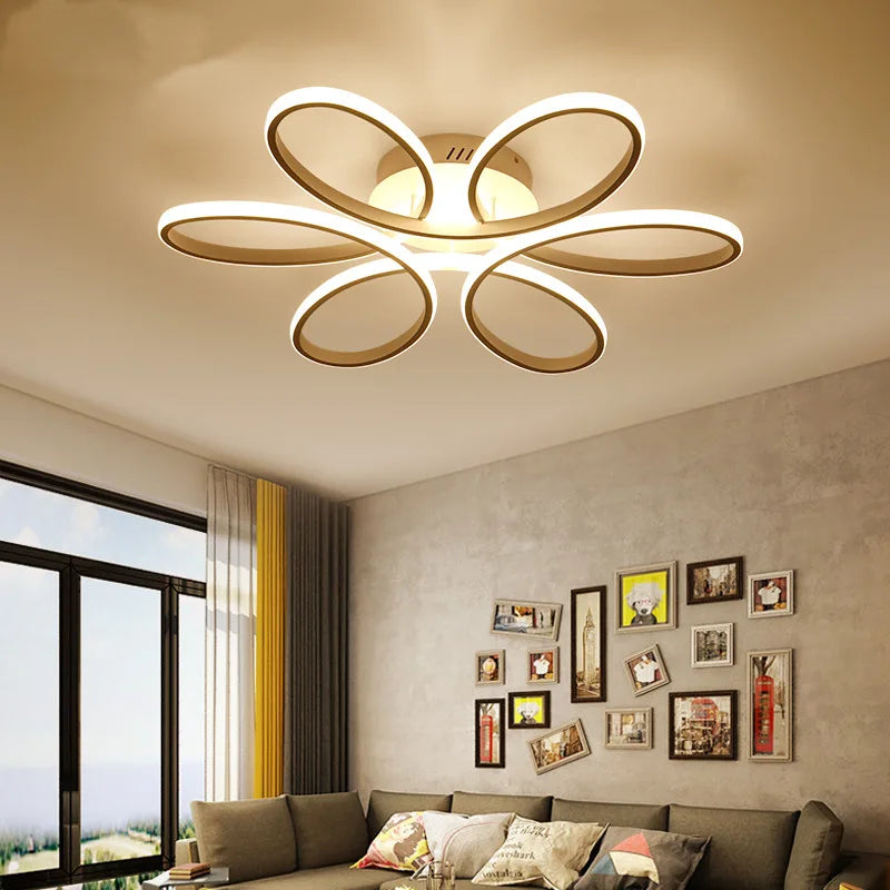 Plafonnier Led à fleurs de luxe moderne - vue 2 sur 6