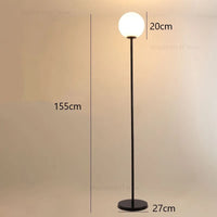 lampadaire led en verre laiteux nordique créatif vertical