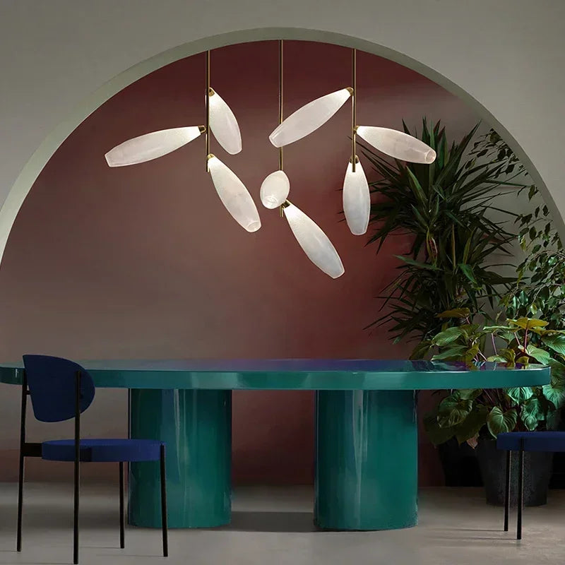 lustre moderne en verre nordique pour décoration intérieure - vue 5 sur 14