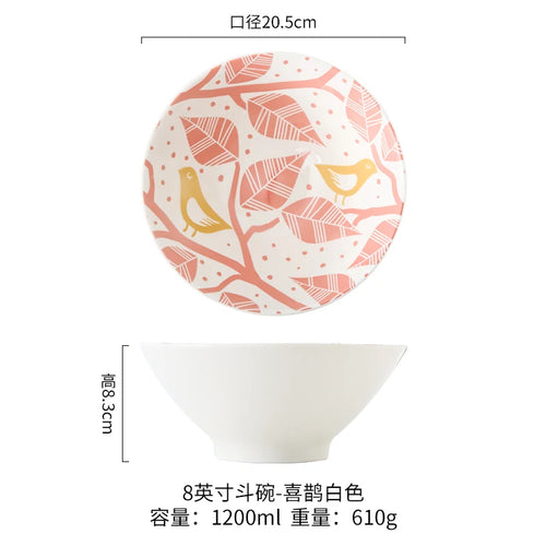 bol ramen japonais céramique motifs floraux 1 2l