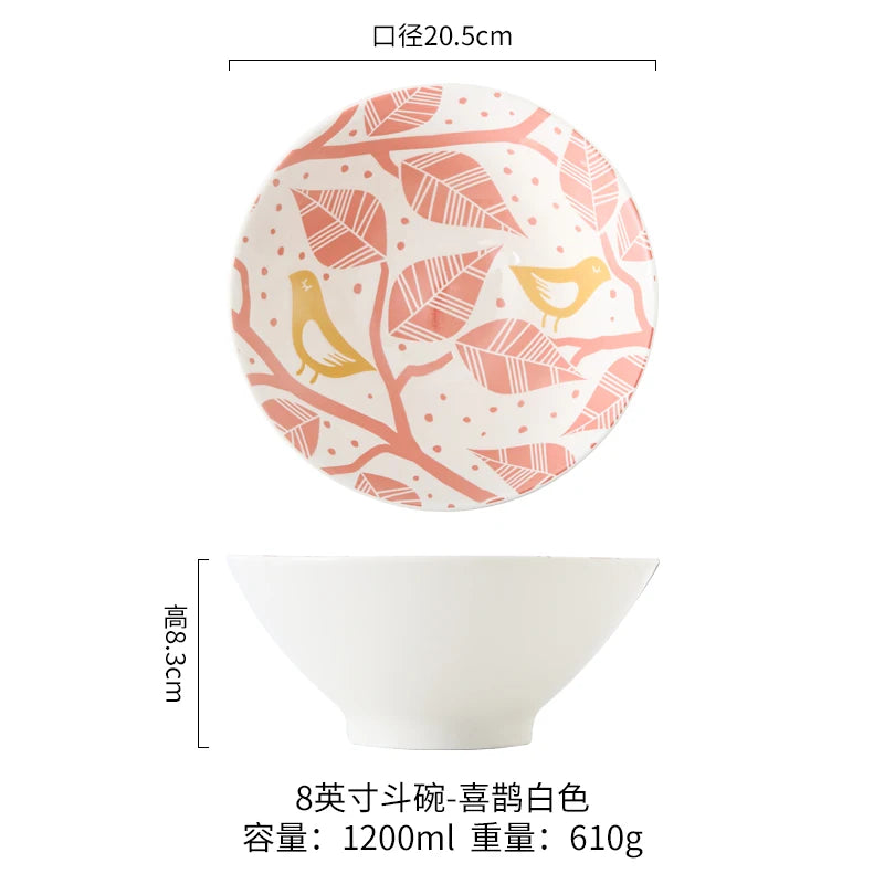 bol ramen japonais céramique motifs floraux 1 2l