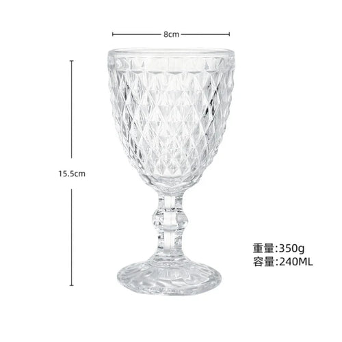 Verre a vin relief epais style retro europeen