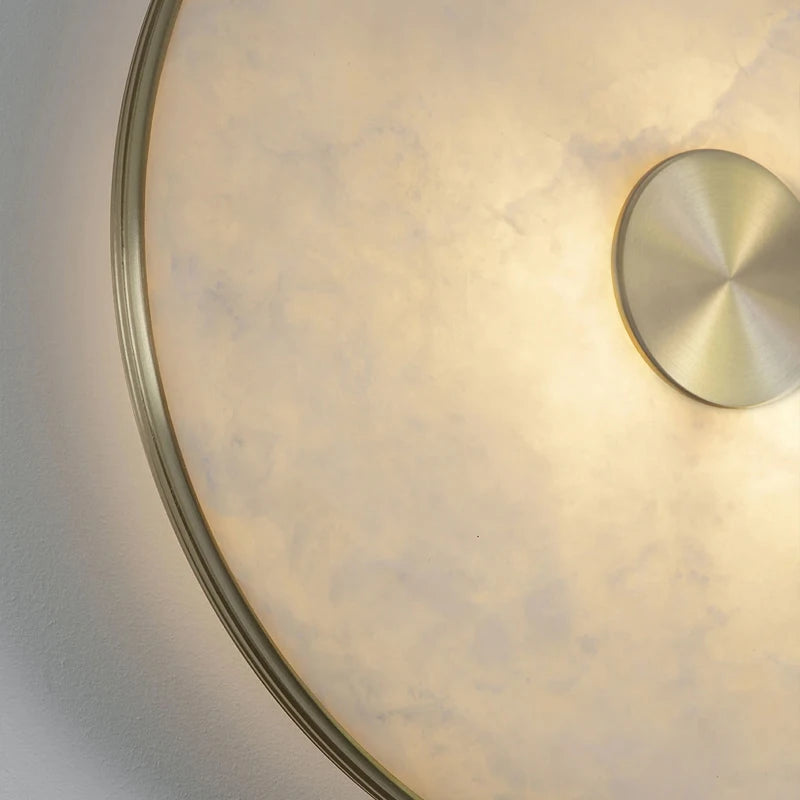 lampe de chevet créative en cuivre et marbre naturel à led - vue 6 sur 9