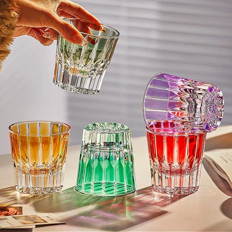 Verre whisky cocktail stries verticales design cristal 200ml - vue 3 sur 15