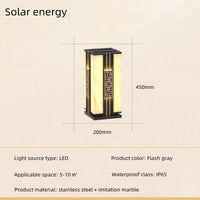 lampe extérieure solaire décorative imitation marbre pour jardin