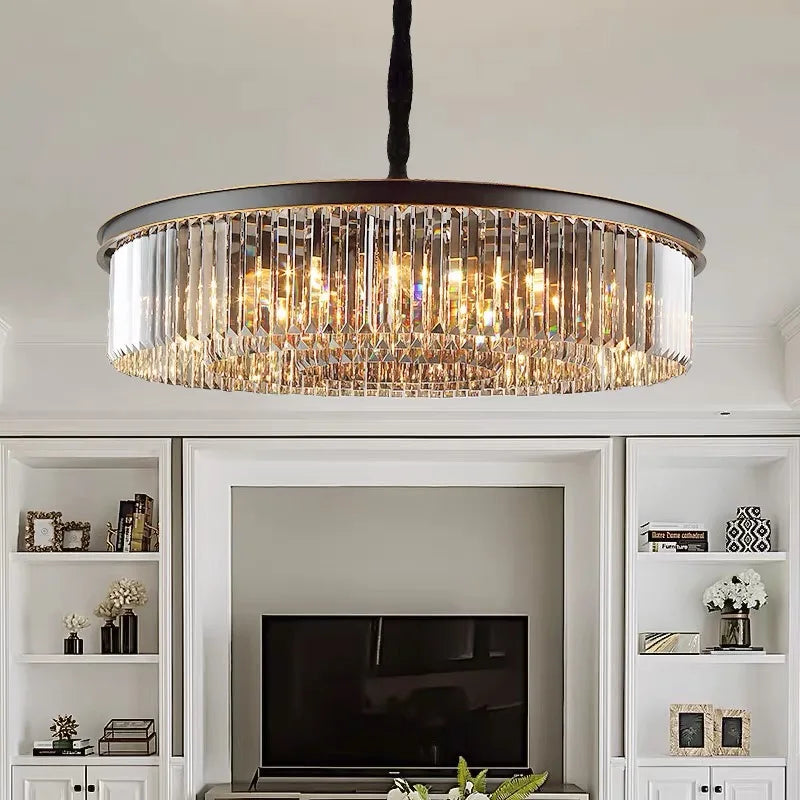 Lustre en cristal LED moderne américain salon salle à manger Villa suspension chambre plafond suspension lampe décor à la maison Lustre - vue 4 sur 21