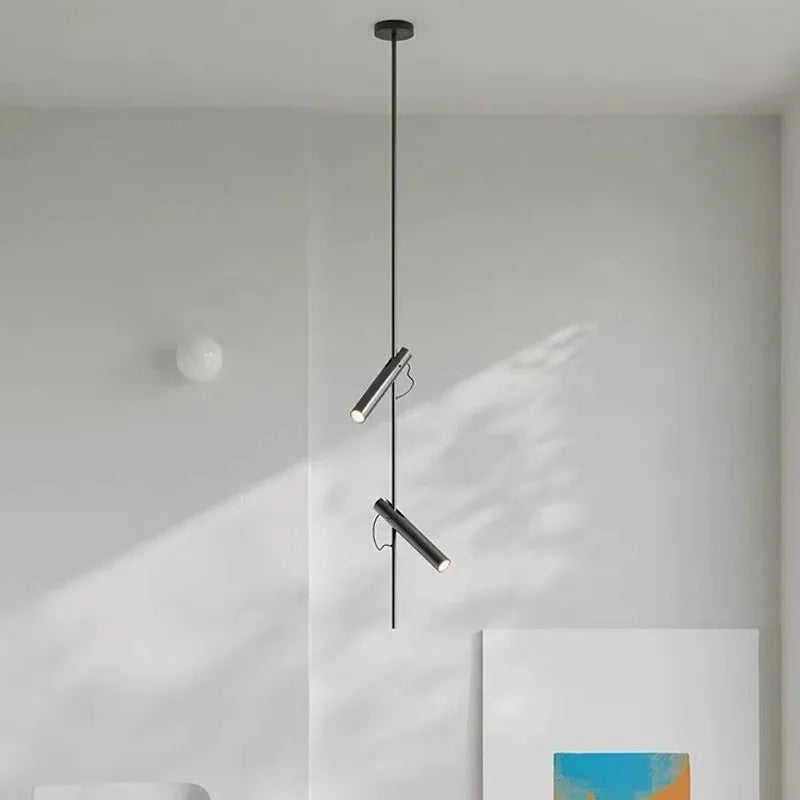 lustre led minimaliste en fer et acier rotatif 1/2/3 têtes