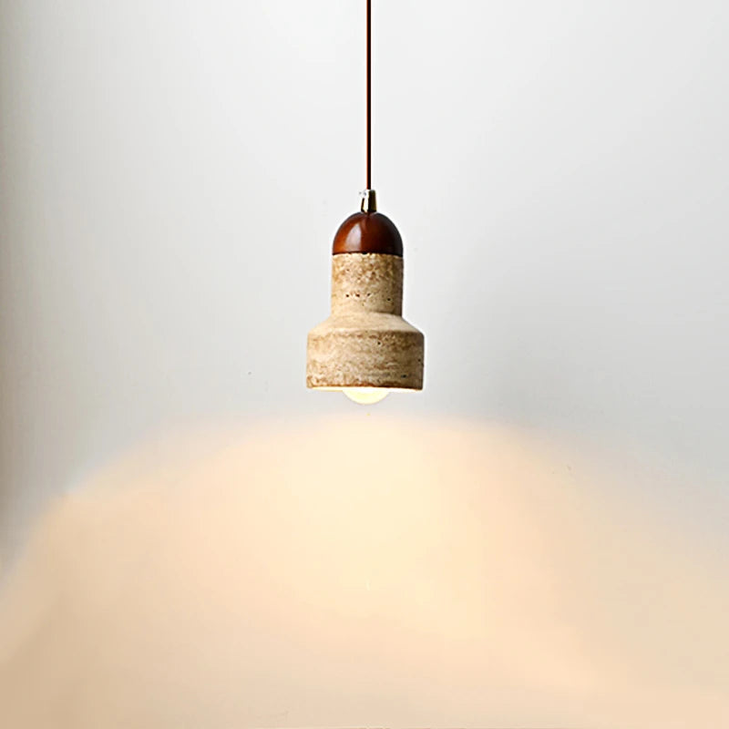 Suspension LED en marbre jaune - vue 2 sur 7