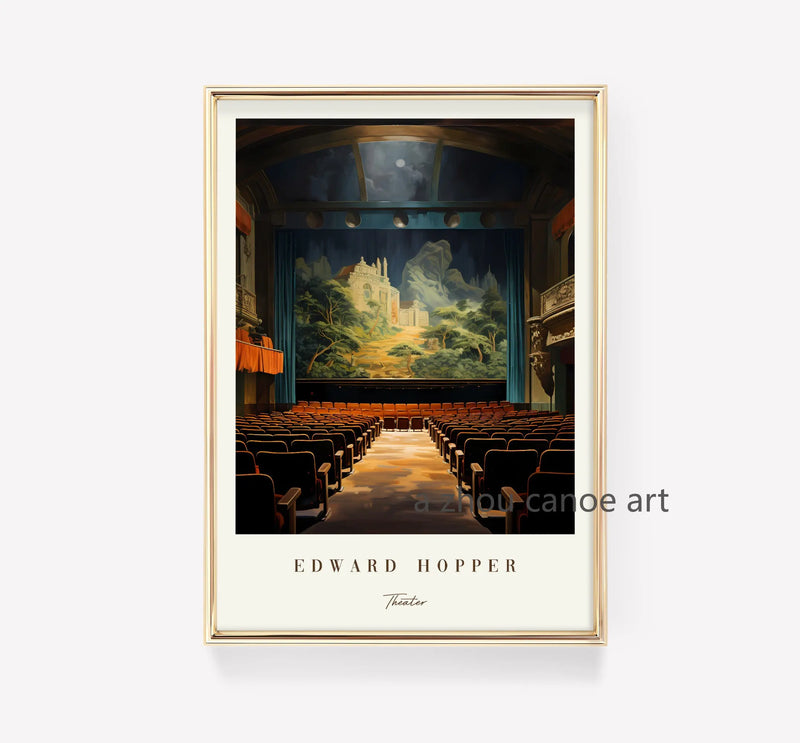bibliothèque d'art classique edward hopper affiches modernes décor mural
