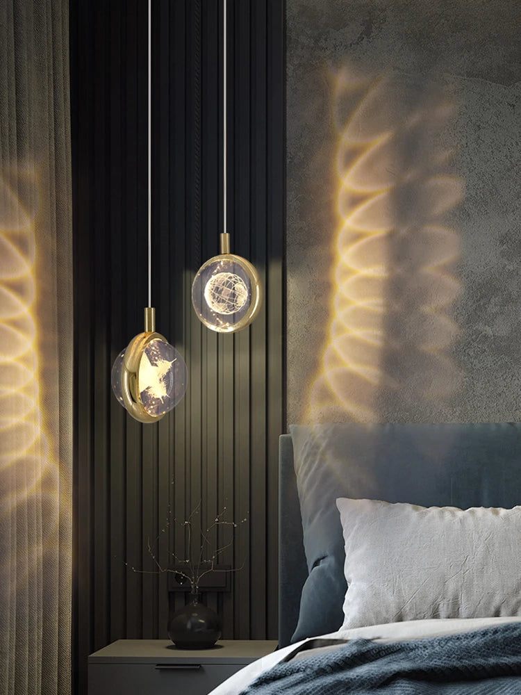 suspension boule de cristal led design moderne pour intérieur - vue 4 sur 10