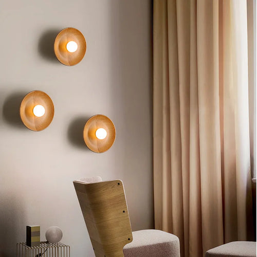 applique murale led simple design bois massif nordique