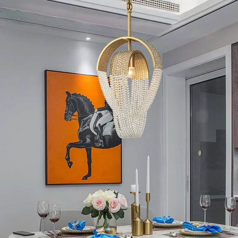 2024Luxury Tassel Crystal Chandelier for Living Room Restaurant Dinning Room Bedroom Hotel Decor Lustre Designer Lamp in Stock - vue 5 sur 10