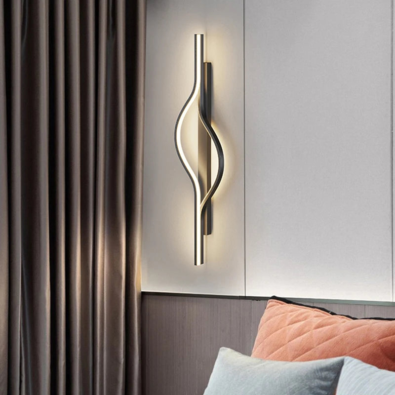 Applique murale led moderne minimaliste rayures déco intérieur chambre salon couloir - vue 5 sur 15