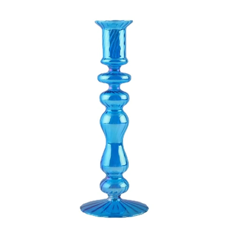 bougeoirs rétro coniques haut en verre pour décoration - vue 15 sur 32