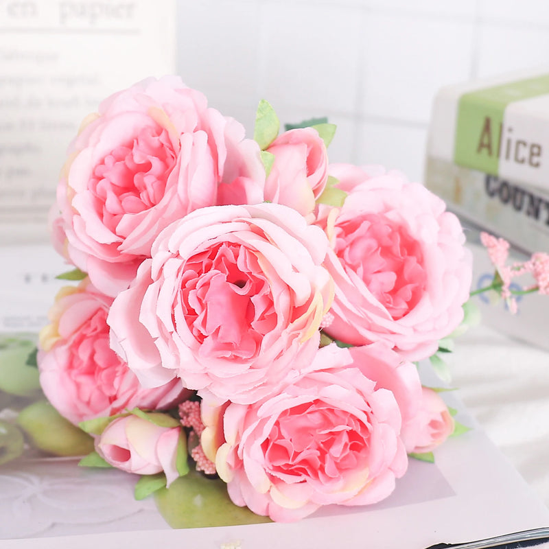 fleurs artificielles soie pivoine hortensia décoration mariage bouquet