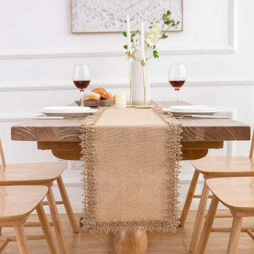 Chemin de table style champetre dentelle rustique mariage