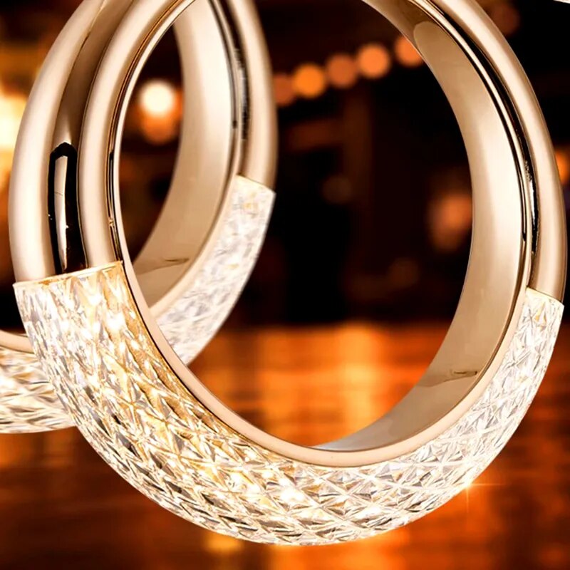 Lustre led design moderne ronds - vue 7 sur 8