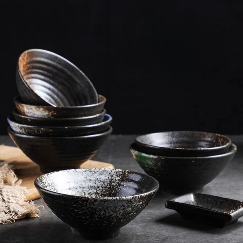 Bol céramique forme corne style japonais pour riz