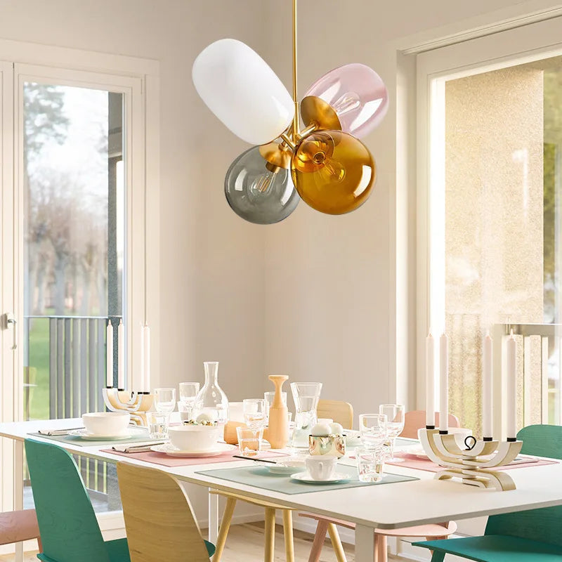 lustre moderne en verre pour chambre d'enfant décorative - vue 5 sur 7