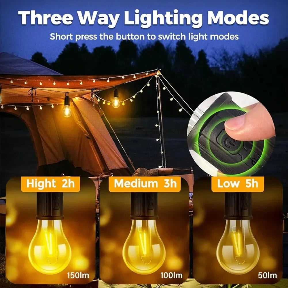 lampe de camping rechargeable usb étanche 3 modes portable - vue 4 sur 9