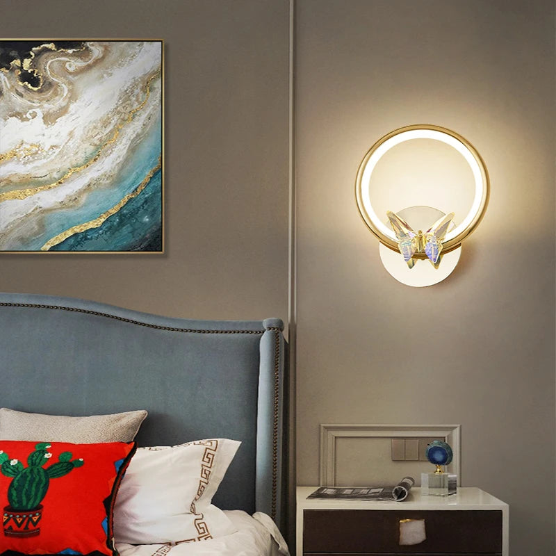 applique murale led papillon en cristal montage en surface - vue 3 sur 19