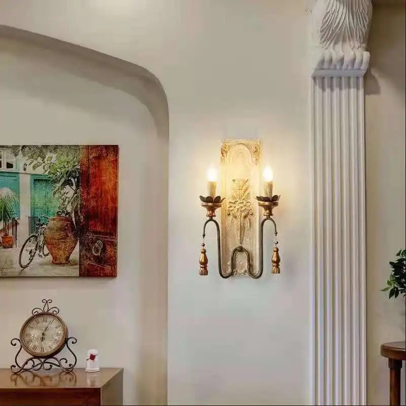 applique murale vintage en bois massif style américain et français