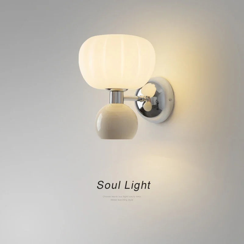 Applique murale LED modernes crème brise citrouille appliques G9 ampoule pour chambre chevets étude salon couloir salle à manger éclairage