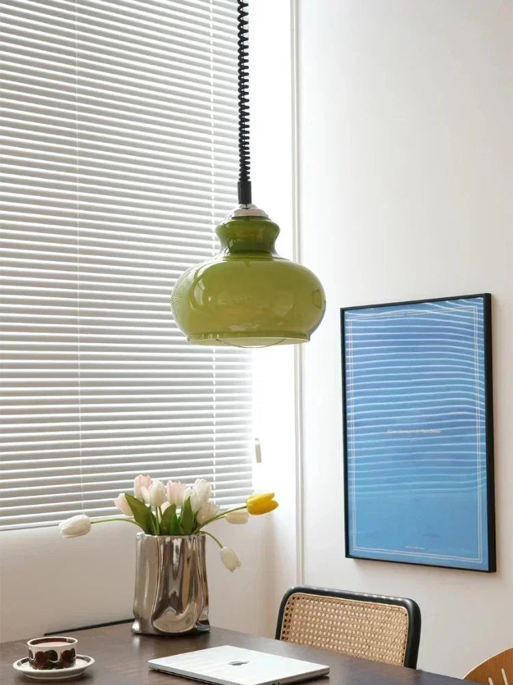 lustre nordique en verre design coloré pour restaurant et bar - vue 7 sur 9