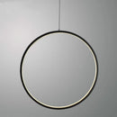 Suspension LED minimalistes lumière anneau rond cercle lustre maison pour salon éclairage intérieur lustre noir luminaires