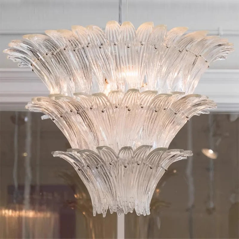 AiPaiTe français Vintage Murano verre LED lustre pour salon escalier Villa hôtel hall en forme de palmier lustre en verre - vue 4 sur 11