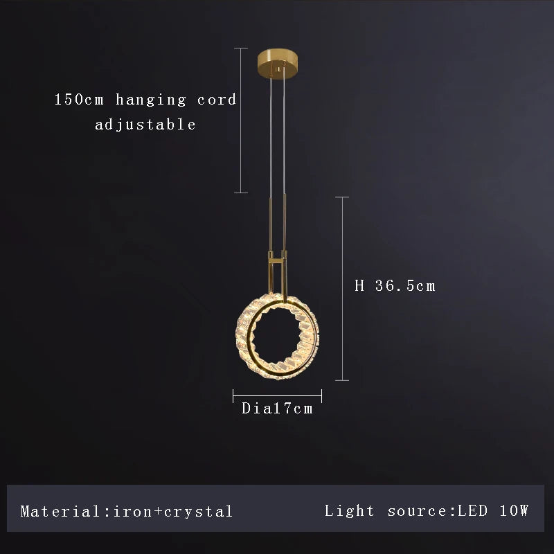 applique murale led ronde moderne en cristal de luxe