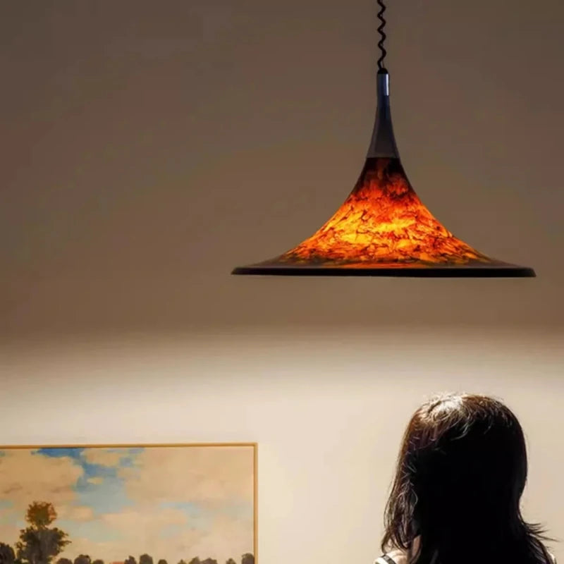 lustre en lave style médiéval pour décoration intérieure moderne - vue 3 sur 8
