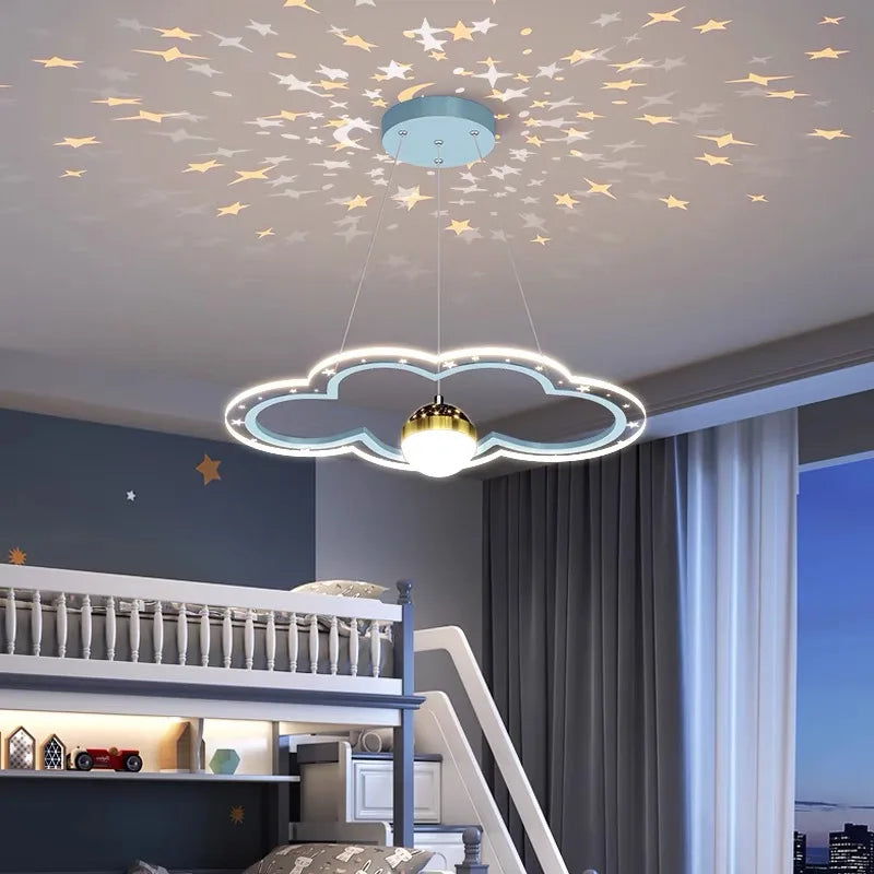 LED moderne créatif étoile suspension lumières enfants chambre lustre chambre salle d'étude maison dessin animé chambre d'enfants luminaires - vue 5 sur 21