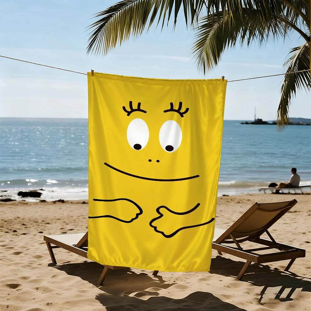 Serviette de plage barbapapa dessin animé séchage rapide - vue 5 sur 7
