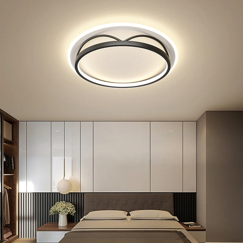 lampe de suspension led moderne carrée ronde industrielle - vue 4 sur 12
