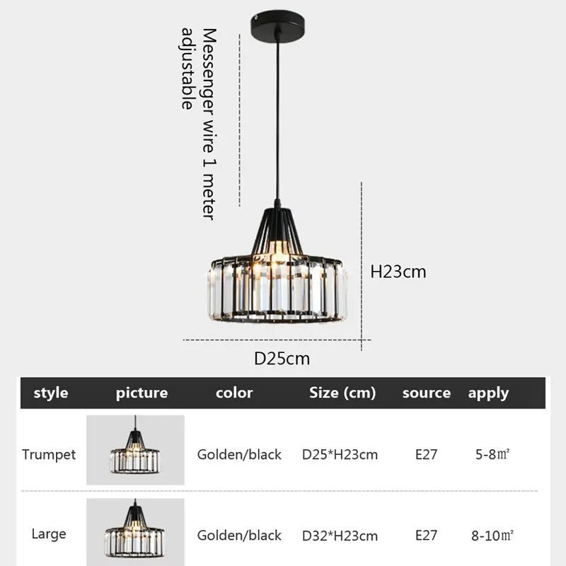 Suspension LED nordique pour cuisine île salle à manger ronde moderne lustre en fer noir zone de repos luminaires en verre E27 - vue 5 sur 12