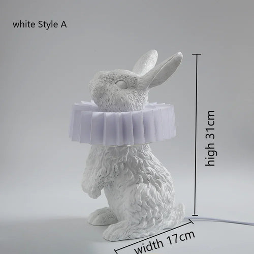 lampe de chevet lapin en résine style nordique décorative et moderne