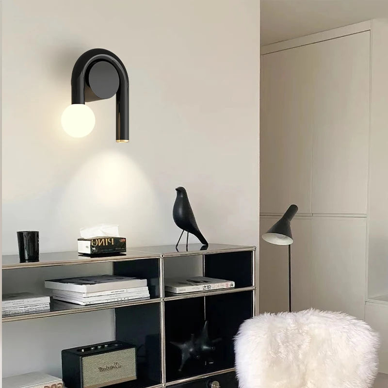 lampe de chevet murale en u anti-lumière bleue minimaliste