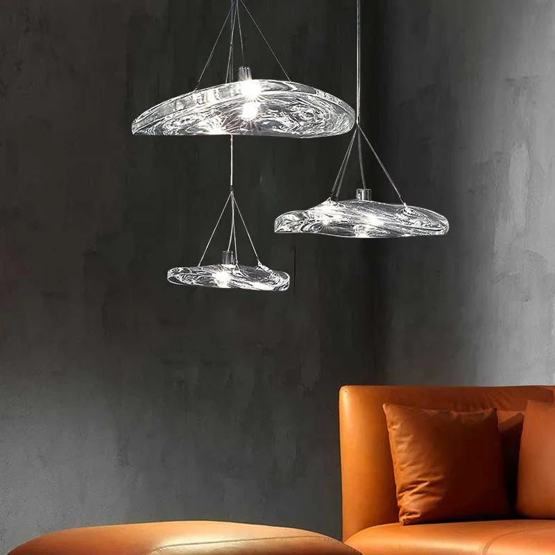 suspension en verre design italien pour intérieur moderne - vue 6 sur 6
