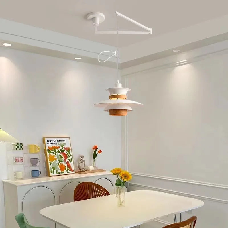 Suspension à culbuteur Table à manger Suspension bras oscillant plafonniers suspendus cuisine île barre E27 Illuminaire - vue 5 sur 9