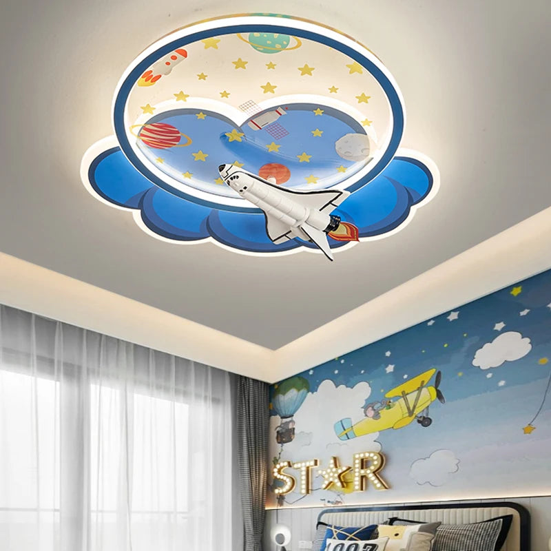 lustre d'intérieur pour enfant avec télécommande rocket lights boy - vue 4 sur 12