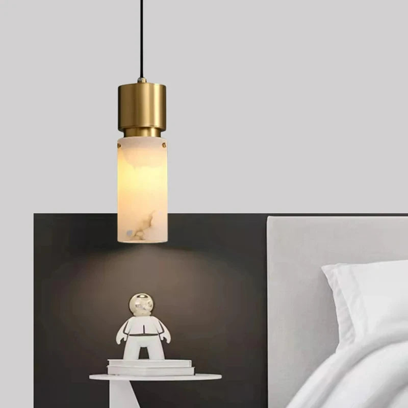 lustre en marbre naturel avec cordon réglable - vue 4 sur 7