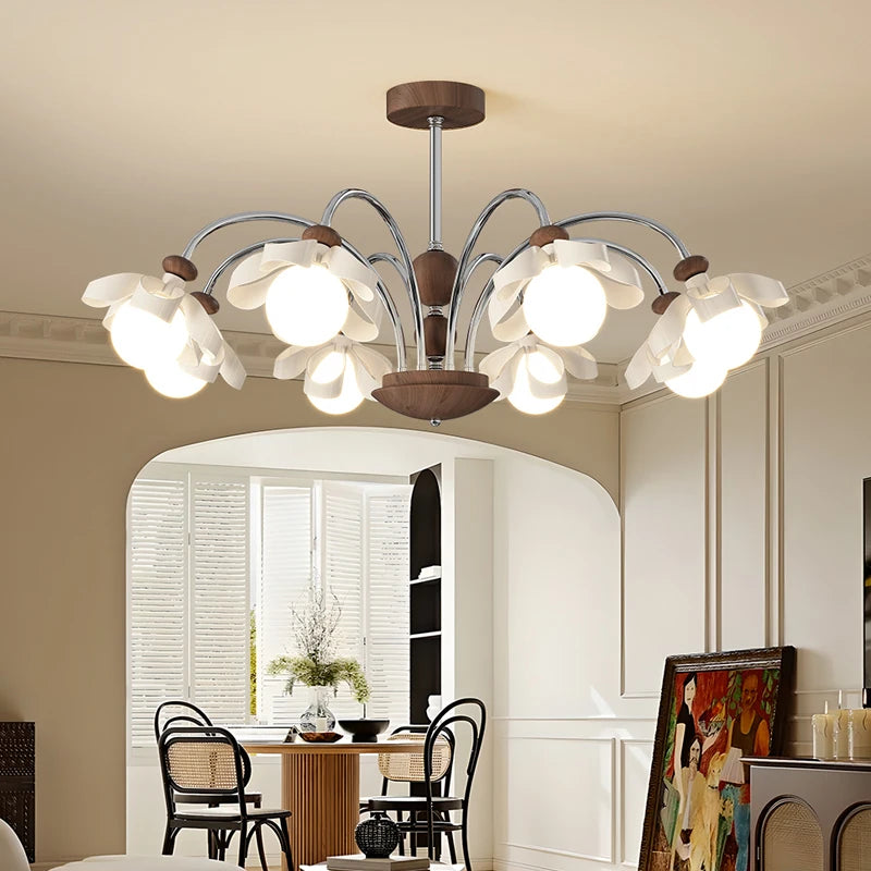 lustre médiéval à fleurs style rétro pour ambiance agréable - vue 4 sur 9