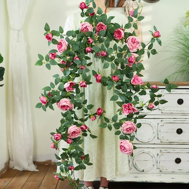 fleurs artificielles en soie roses vignes décoration florale élégante
