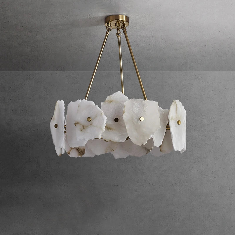 lustre de luxe en marbre naturel led pour restaurant et bar - vue 5 sur 6