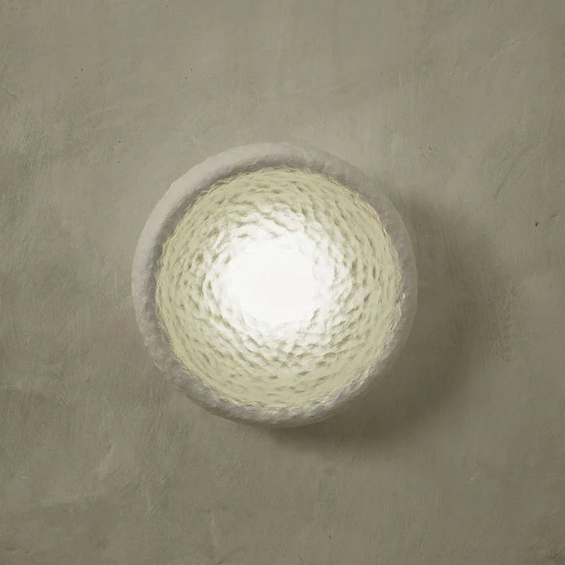 applique murale led vintage en résine et verre wabi sabi - vue 6 sur 9