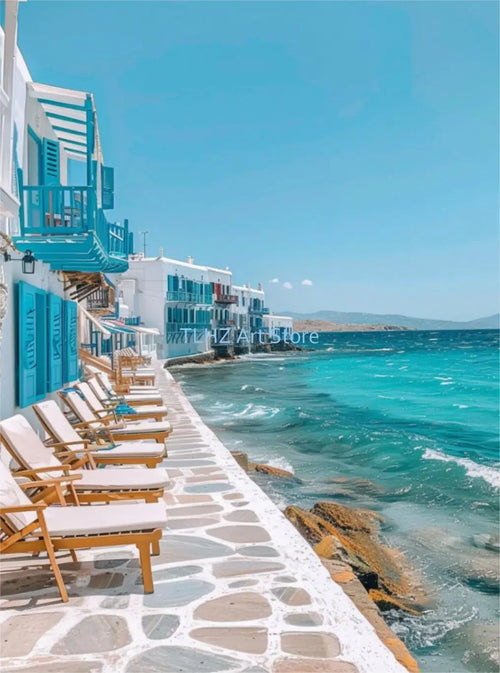 affiches modernes de paysage de voyage en grèce santorin pour décoration