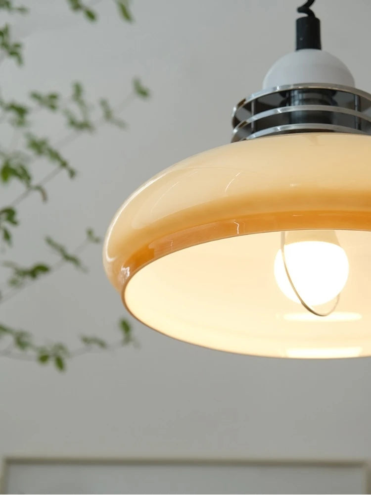 lustre style industriel rétractable minimaliste en verre - vue 6 sur 7