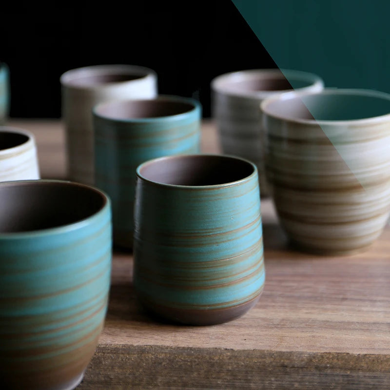 tasse thé japonaise raku artisanale style kungfu brut - vue 5 sur 7